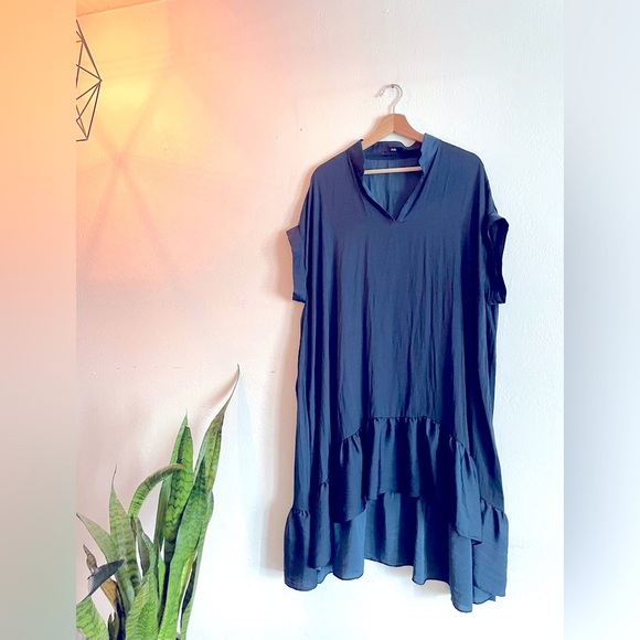 RUTI Flowy Teal Dress w/ Bottom Ruffle - Picture 1 of 6